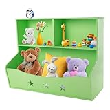 DOPBENT Bücherregal Kinder, 2 Etagen Kinderbücherregal, Stehende Spielzeugregal, Platzsparend, für Kinderzimmer, Spielzimmer, Hellgrün