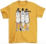 Generic Klay Thompson, Draymond Green & Steph Curry Big 3 Golden State T-Shirt (US, Alpha, Medium, Regular, Regular, Gold)