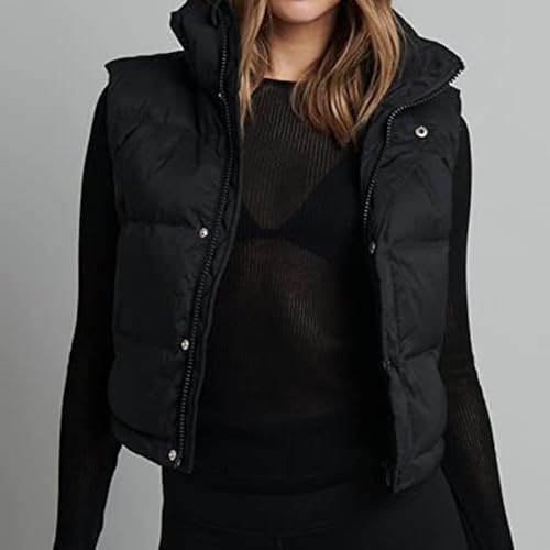 Glenmi Women's Black Body Warmer with Zip Pockets – Quilted Lightweight Gilet Vest for Stylish Winters (Large) - Image 2