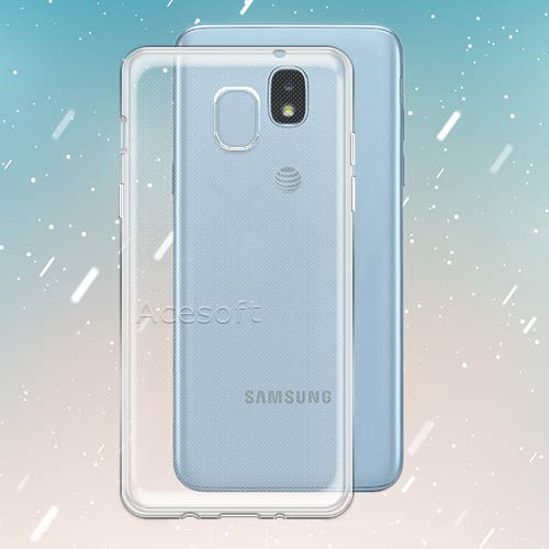 100% New Ultra-Thin Slim Soft TPU Full Edge Back Bumper Protective Case Cover for Samsung Galaxy J3 V (2018) SM-J337V Verizon Phone