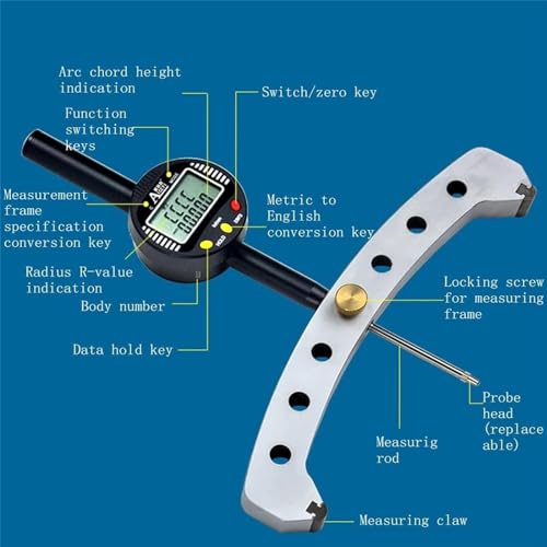 Hochpräzise Digitale Radiuslehre – Elektronisches Messgerät für Radien von 450 mm bis 2500 mm, ideal für genaue Radiusmessungen im Maschinenbau und Handwerk