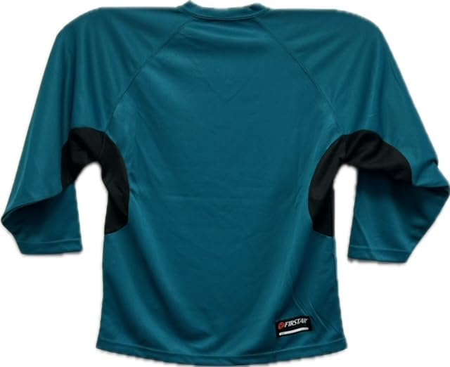 Generic Men's Goalie Cut Hockey Practice Jersey-Solid and Mixed Colors Screen Print and Heat Press Friendly Teal/Black - Image 2