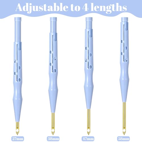 2 Pack Adjustable Punch Needle Tool, Punch Needle Embroidery Pen with Threader Needles for Beginner DIY Craft Stitching Applique Embellishment - Thumbnail 5