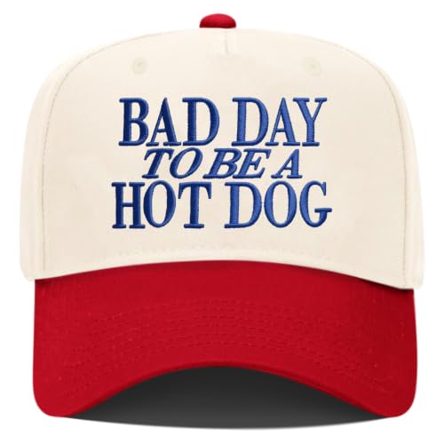Bad Day to Be A Hot Dog Tab Funny Trucker Hats Women Vintage Adjustable Baseball Cap Embroidery Fashion Trucker Hat