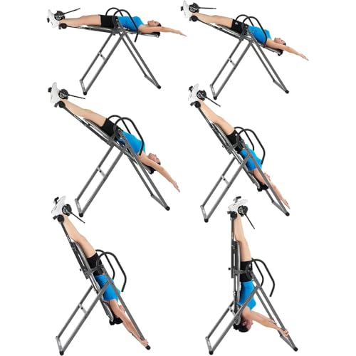 Innova Health and Fitness Inversion Table with Adjustable Headrest, Reversible Ankle Holders, and 300 lb Weight Capacity