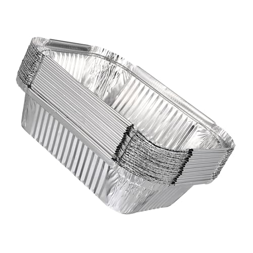 LALADEFIEE 20 Piezas Bandejas Desechables Aluminio Bandejas Cuadradas Hornear Asar para Pasteles Tartas y Barbacoa