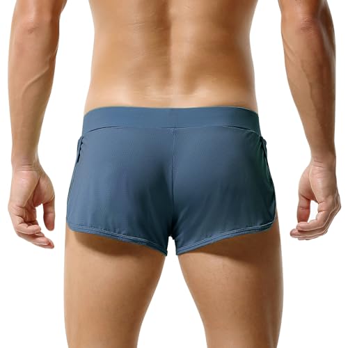 Mens Mesh Shorts 3 Inch Inseam Gym Running Sweat Shorts Jockstrap Large Split Sides3