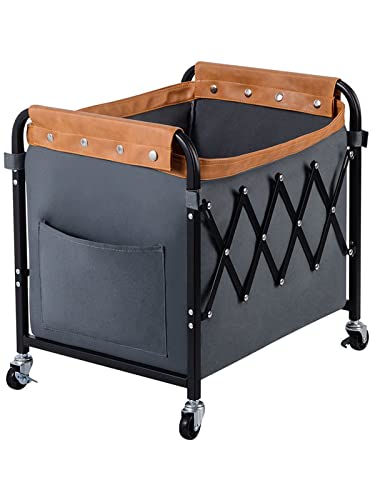Panier à roulettes pliable avec roues verrouillables pour la lessive