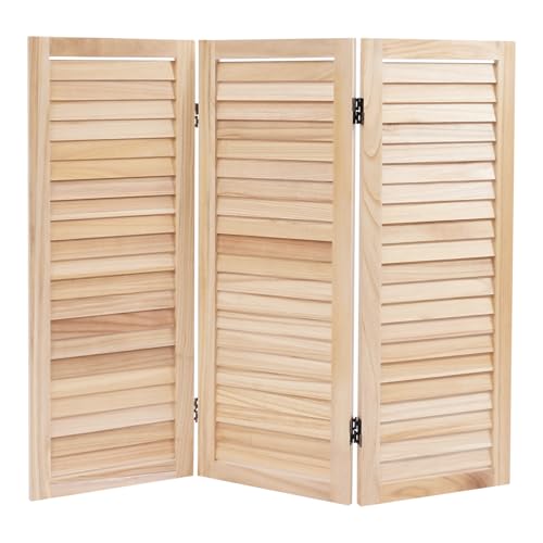 3 Panel Room Divider Screen, Freestanding Folding Wood Room Partition,