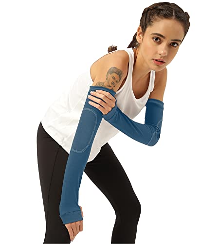 Image of Freecultr Women Breathable Bamboo Cotton Antibacterial Arm Sleeves with Built-in Gloves | Soft, Sweat-Wicking & Skin-Friendly