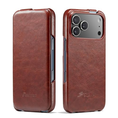 Étui pour iPhone 16 Pro Max marron protection à rabat idéal pour le bureau