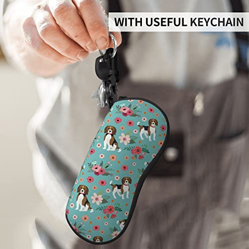 Beagle Soft Sunglasses Case For Men Women, Ultra Light Neoprene Zipper Eyeglass Portable Glasses Case With Belt Clip #TOP4