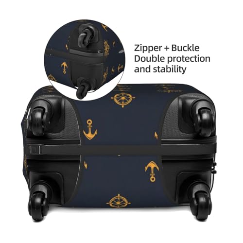 Luggage Cover Protector - Ship Wheel Anchor Print Fit 25-28 Inch Suitcase Covers for Luggage3
