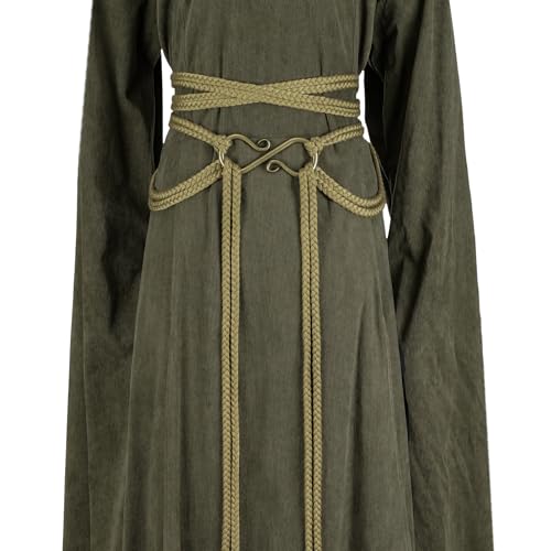 Image of HiiFeuer Medieval Rope Belt with Metal Buckle, Renaissance Adjustable Long Rope Belt for Dresses Viking Cosplay Ren Faire