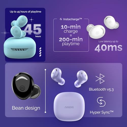 Image of Noise Buds Trance in-Ear Truly Wireless Earbuds with 45H of Playtime, Low Latency(up to 40 ms), Instacharge(10 min=200 min), BT v5.3(True Blue)