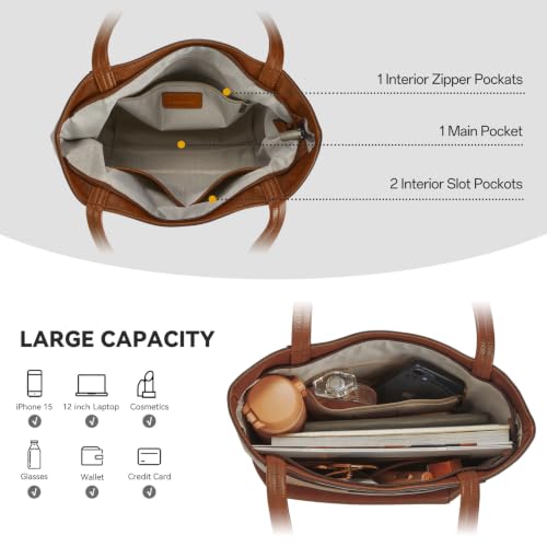 Image of Tote Bag for Women,Large Capacity Straw&Vegan Leather Tote Purses for Women,Shoulder Bags For Daily Travel Work Beach
