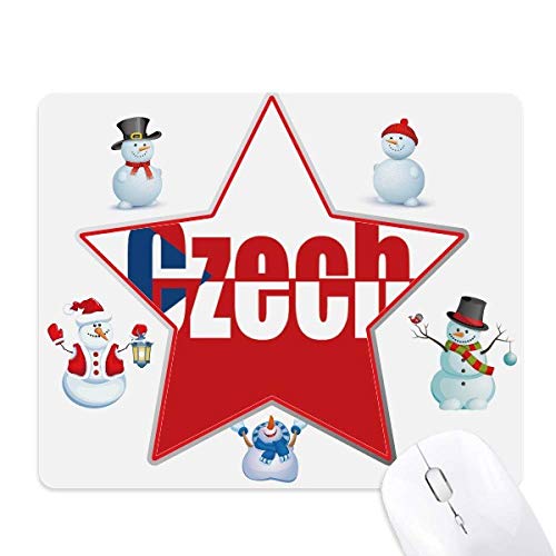 Tapis de souris drapeau tchèque et étoiles pour décorer votre bureau en hiver