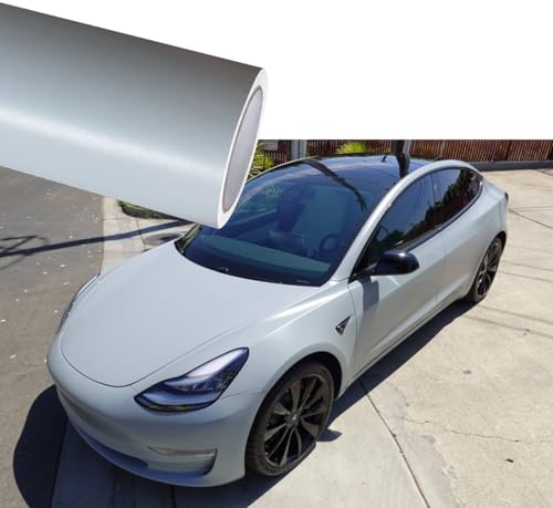 Image of WALLMATE Matt Light Grey Car Sticker Self Adhesive Bubble Free Vinyl Wrap for Car, Scooty, Cycle, Bike and Other Vihicle Interior & Exterior Decoration (Light Grey Matt, 20X48 in)