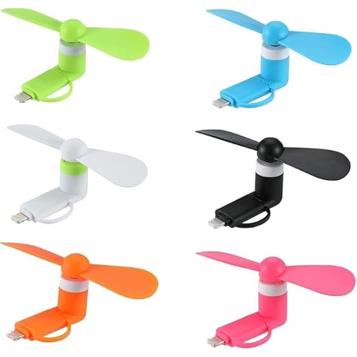 2 in 1 Cell Phone Fan 2 Pack Compatible with iPhone iPad And