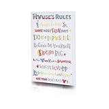 POP Creations Disney Mickey Mouse Clubhouse Rules Canvas Inspirational Quote Canvas Art - 16x24 Mickey and Minnie Mouse Stretched Canvas Wall Art for Living Room