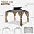 10 x 12 ft Hardtop Gazebo, Galvanized Steel Double Roof with Curtains and Netting, Aluminum Frame Patio Gazebo for Patio, Garden and Lawn