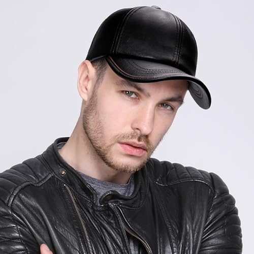 Gorra Unisex Negra Ajustable de Cuero Talla Única miniatura 4