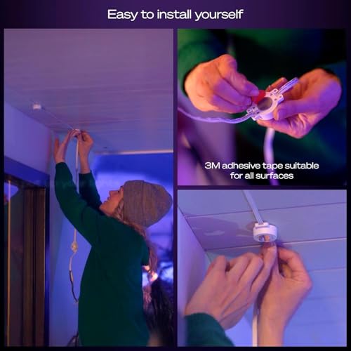 Philips Hue Festavia Permanent Outdoor String Lights, 80 Lights, 150ft - image 3