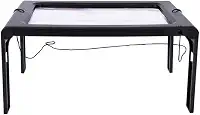 Generic Lupa grande com luz de LED, ampliador de leitura retangular portátil dobrável para mesa com iluminação de LED, lupa de leitura retangular portátil para baixa visão, idosos