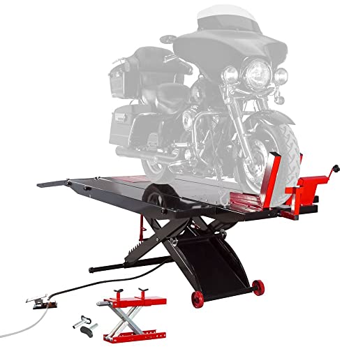 Black Widow Extra-Wide Pneumatic ProLift Motorcycle Scissor Lift Table 1,500 lb. Maximum Capacity...