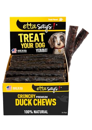 etta says! Premium Crunchy 4.5" Duck Dog Chews - Grain-Free Dog Treats, Good for Teeth, Easy to Digest - Made in The USA (36 Count Pack of 1)