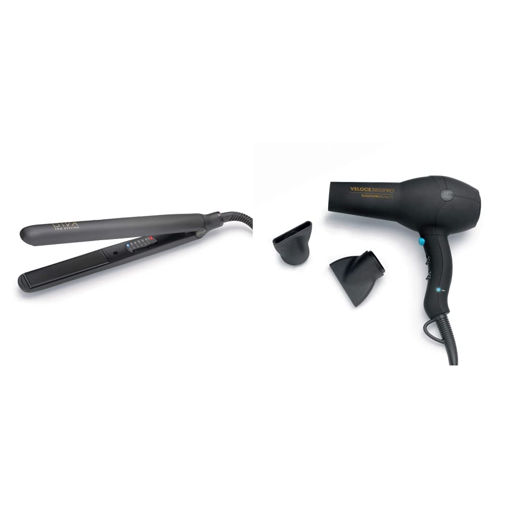 Digital Straightener and Styler Onyx & Edit Veloce 3800 Pro Dryer Black 2200 W Professional Hairdryer with Ionic Conditioning