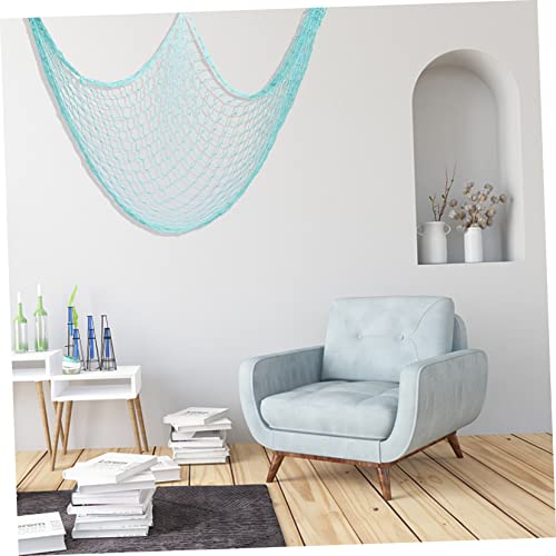 Filet de pêche décoratif vert pour masquer un mur vide style plage x2 - 5