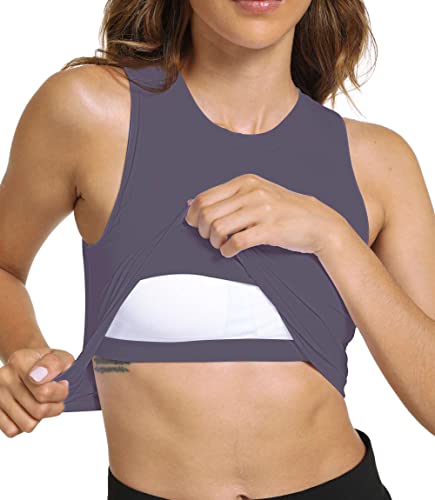 Image of Sports Bras for Women Removable Padded Athletic Yoga Running Crop Tops Sleeveless Gym Workout Tops