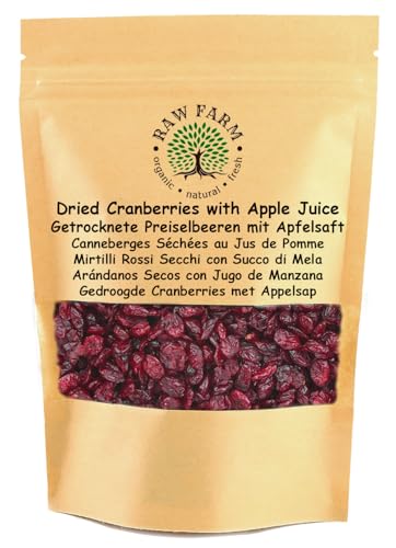 Raw Farm - Arándanos Secos Endulzados con Jugo de Manzana - 1kg - Sin Azúcar Añadido