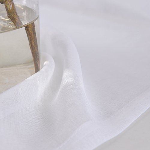 Mystic-Home Sheer Curtains White 45 Inch Length, Rod Pocket Voile Drapes For Living Room, Bedroom, Window Treatments Semi Crinkle Curtain Panels For Yard, Patio, Villa, Parlor, Set Of 2, 52"X 45" #TOP3