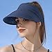 Skycelennt Visor Hats for Women，Womens Straw Beach Hat Sun Hats for Women UV Protection Outdoor Sports Hat Navy Blue