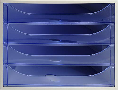 Exacompta - Réf. 228610D - Module économique à tiroirs ECOBOX - Caisson individuel à 4 tiroirs pour document A4 et A4+ - Dimensions 34,8 x 28,4 x 23,4 cm -...