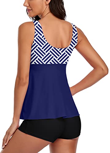 Tummy Control Tankini Bathing Suits for Women 2 Piece Swimsuits Tank Top with Boyshorts2