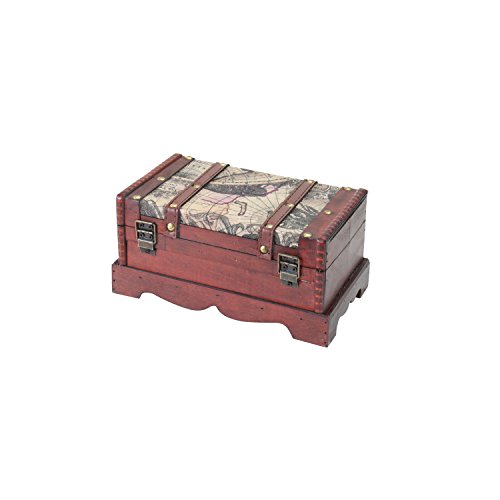 Schatztruhe HMF 6408-123 aus Holz, 23 x 13 x 11 cm