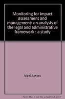 Monitoring for Impact Assessment and Management 0920146074 Book Cover