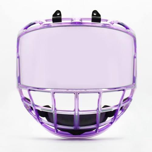 Gy Hockey Full Face Shield Visor Senior Hockey Face Shield Ice Hockey Helmet Visor Adult & Youth, Anti-Scratch/Anti-Fog/Ce Certified (Revo Purple)