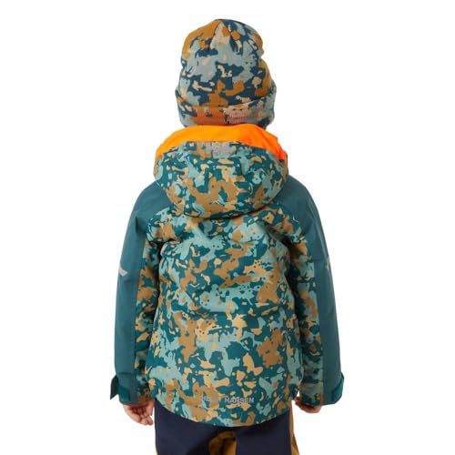 Helly-Hansen K Legend 2.0 Insulated Jacket - Kids Unisex Waterproof Winter Coat, Warm & Breathable, Outdoor Snow Gear, 453 Dark Creek Splash Camo Aop - 22