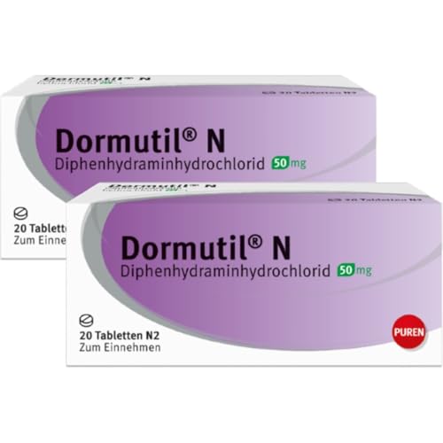 Dormutil N Set 2x 20 Stück Schlaftabletten - Einschlafhilfe langanhaltende Wirkung für einen erholsamen Schlaf