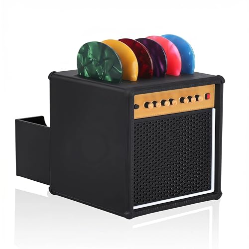 JYCSTE Guitar Pick Holder mit Aufbewahrungsbox, Guitar Amp Model Guitar Picks Holder mit 5 Celluloid Guitar Picks - Witzige Geschenke für Musiker und Gitarristen