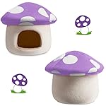 Hollypet Pet Bed Small Animals Bed Dutch Pig Hamster Nest Hedgehog Rat Chinchilla Guinea Habitat Mini House, Purple Mushroom, S - Image 3