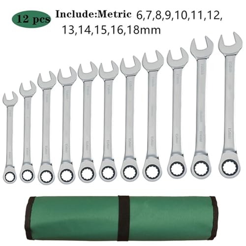 SQIANKUN Spanner Sets 1pcs 6-24mm Ratcheting Box Combination Wrenches Set for Car Repair Ring Spanner Hand Tools Spanner Set(12pcs) - Image 2