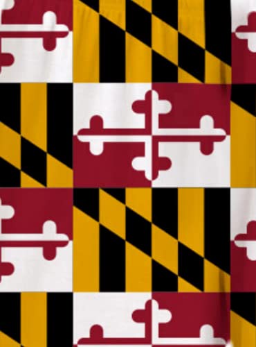 BRIEF INSANITY State Flag Themed Pajama Pants (S-XXL) Comfy Cool Loungewear Bottoms (Medium, Maryland State Flag)2