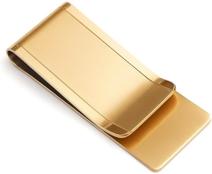 Compact Titanium Wallet & Money Clip Premium Credit Card Holder and Cash Holder for EDC Great Gift Idea! Great Christmas Gift Graduation Gift. Slim Wallet with Money Clip for Cards and Cash (Gold)