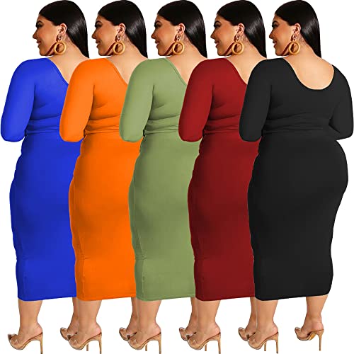 Image of Plus Size Women 2 Piece Outfits Sets Sexy Tracksuit Midi Dress,Sleeveless Tank Top Bodycon Skirts Set Casual Summer