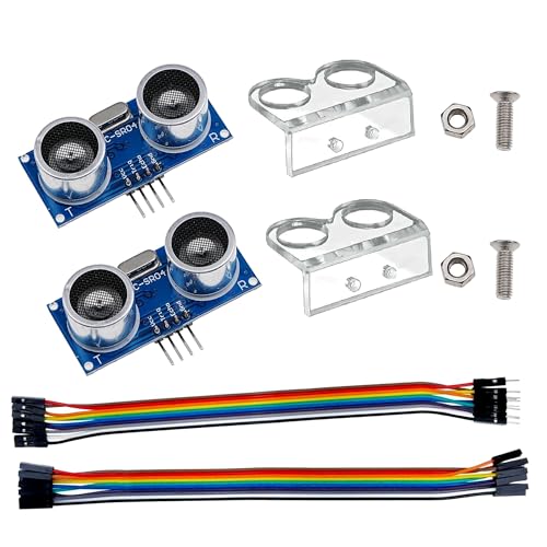 A-DIGISHUO 2Pcs HC-SR04 Ultrasonic Sensor Module Compatible with Arduino R3 MEGA Mega2560 Duemilanove Nano Robot XBee ZigBee